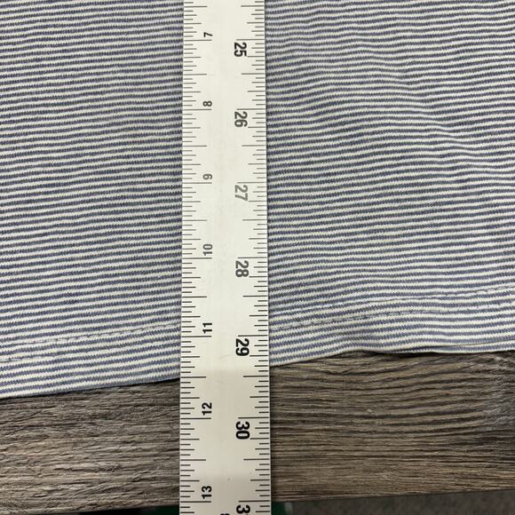 Vintage 90s Cedar Point Shirt Striped Blue White Mens L XL Destination Tank Top - Picture 7 of 9